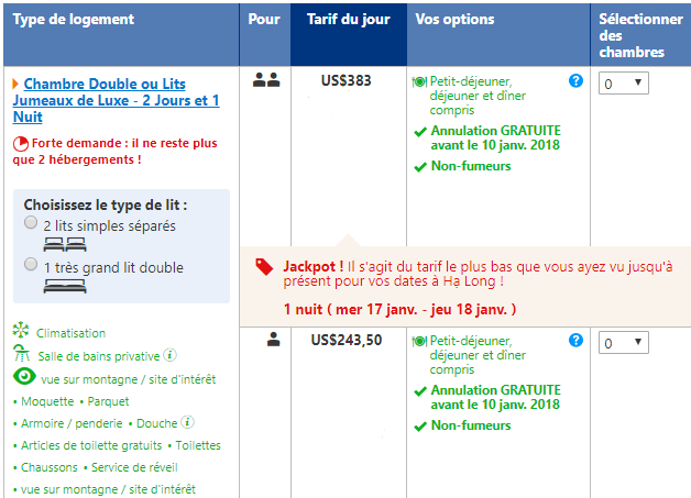 prix jonque Calypso sur booking prix jonque Calypso sur booking